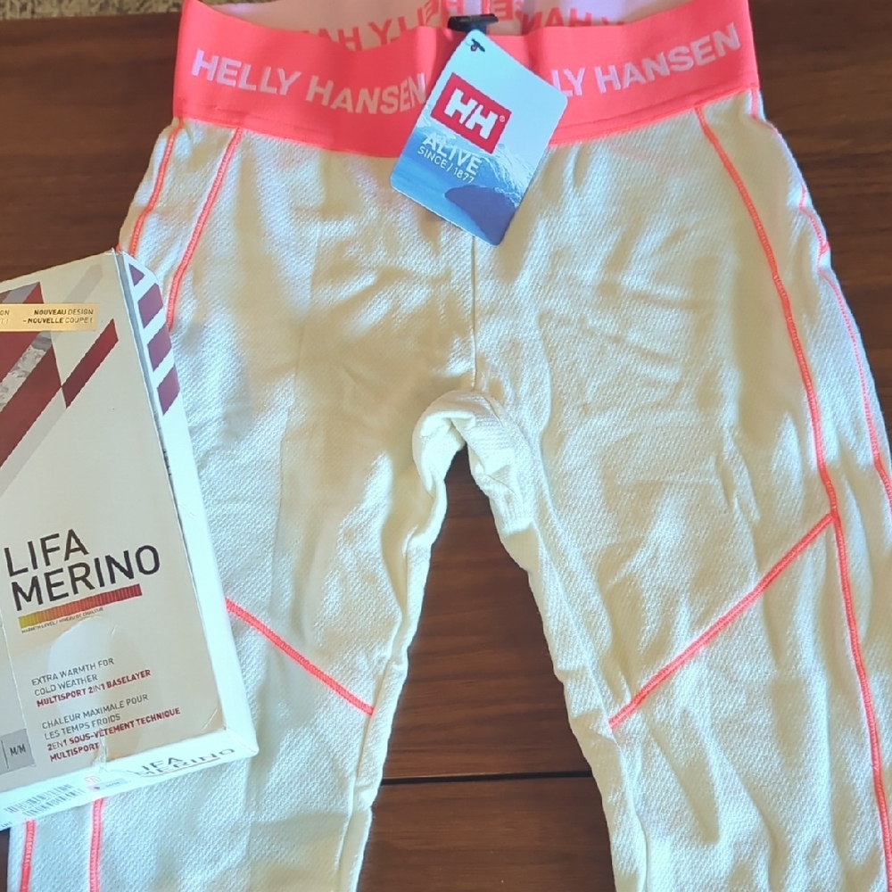 Helly Hansen Pink and White Base Layer Pants
